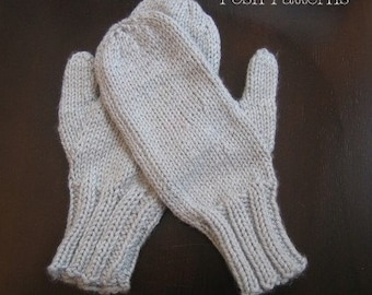 Knitting PATTERNS - Easy Two Needle Mittens Pattern - Mittens Knitting Pattern - Knit Mittens Pattern - PDF 172