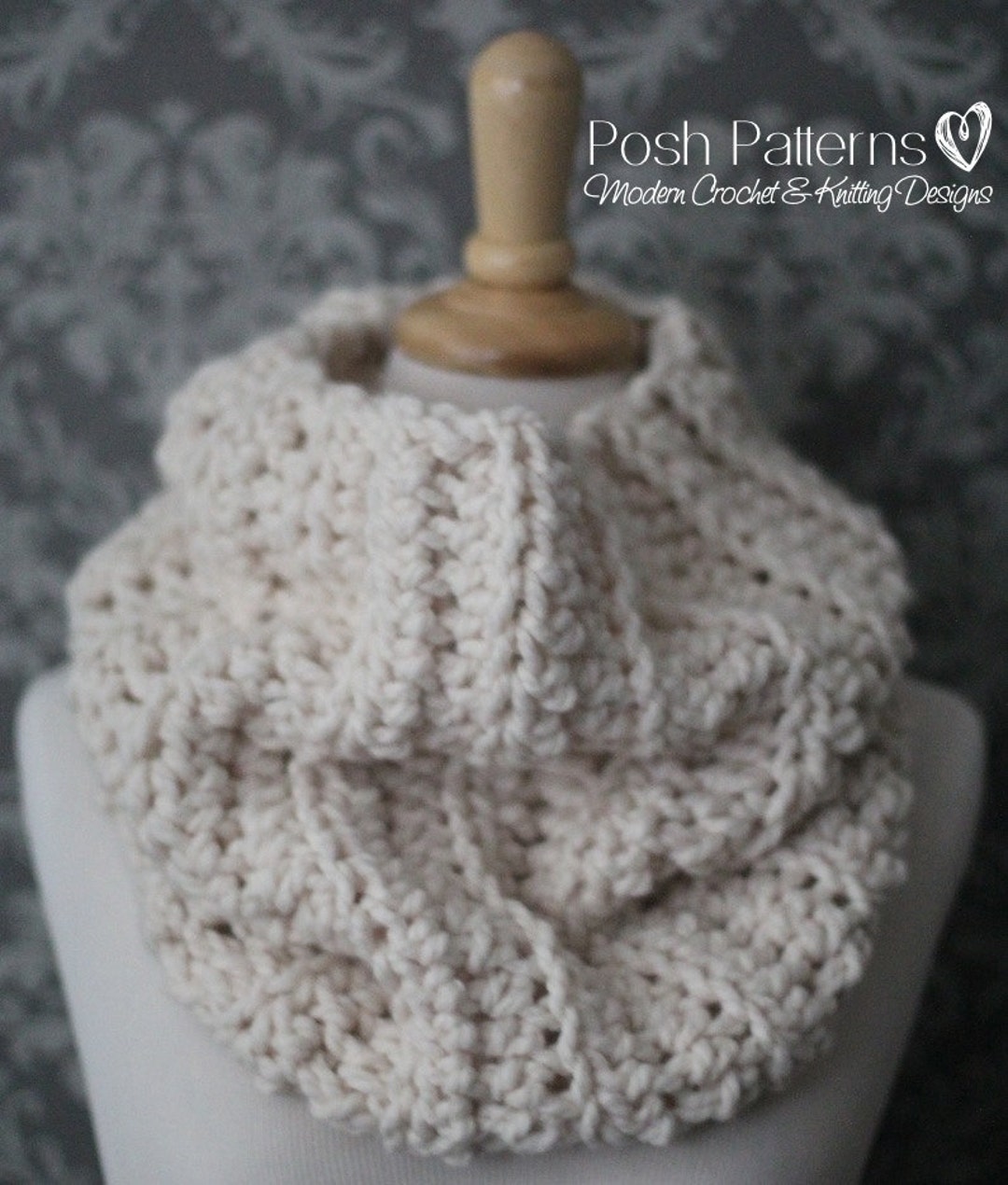Crochet Pattern - Crochet Cowl Pattern - Crochet Infinity Scarf Pattern ...