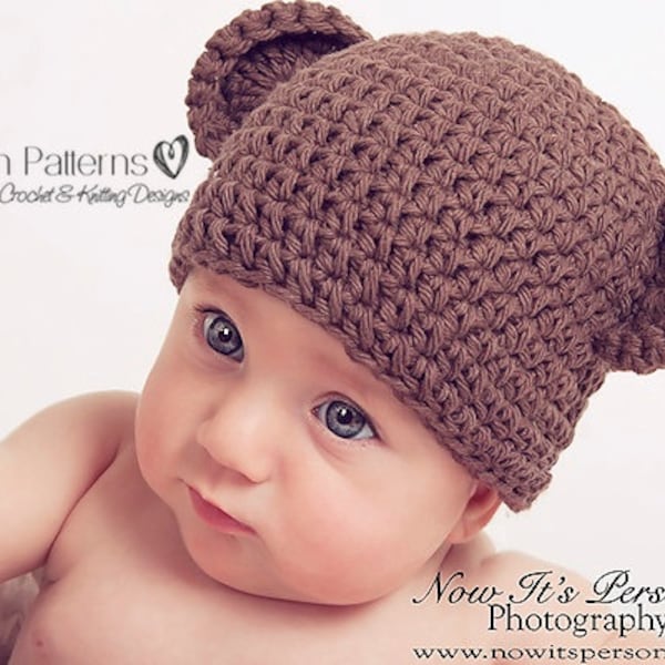 CROCHET PATTERN - Crochet Hat Pattern - Monkey Hat Pattern - Instant Download Crochet Pattern - PDF 106 - Newborn to Adult
