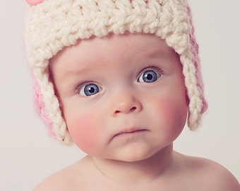 Crochet PATTERNS - Aviator Earflap Pattern - Crochet Pattern Baby - Crochet Hat Pattern - Includes 6 Sizes Newborn Baby to Adult - PDF 168