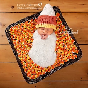 Halloween Crochet Pattern - Baby Crochet Pattern - Candy Corn Hat Crochet Pattern - Crochet Hat Pattern - Crochet Baby Hat - PDF 169