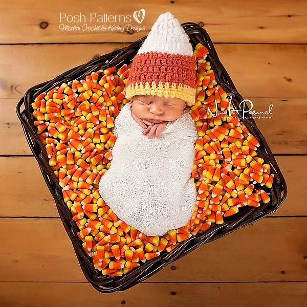 Crochet Pattern - Halloween Crochet Pattern - Baby Crochet Pattern - Candy Corn Hat Crochet Pattern - Crochet Hat Pattern - Crochet Baby Hat