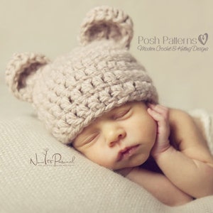 Crochet PATTERN Crochet Bear Hat Pattern Baby Bear Hat Crochet Hat Pattern Baby, Toddler, Kids, Adult Sizes Photo Prop PDF 214 image 1