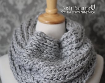 CROCHET PATTERN - Crochet Pattern Cowl, Knit Look Crochet Cowl Pattern, Crochet Scarf, Easy Crochet Pattern - Instant PDF Download 444