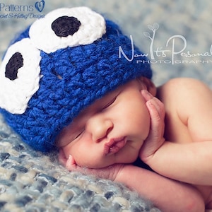 Crochet PATTERN - Crochet Hat Pattern - Baby Hat Crochet Pattern - Crochet Monster Hat - 6 Sizes Newborn to Adult - Photo Prop - PDF 283