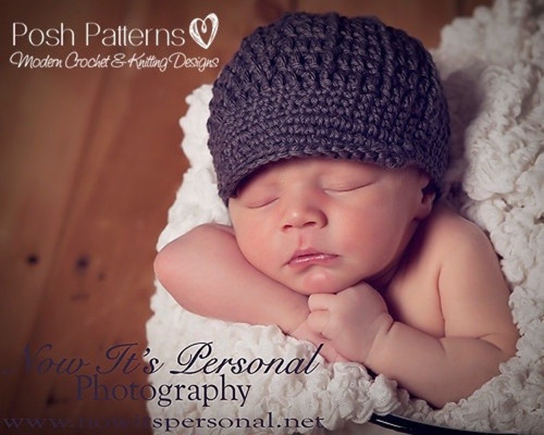 Crochet PATTERNS Crochet Hat Pattern Boy Hat Crochet Patterns Baby Newsboy Hat Includes Baby, Toddler, Child, Adult Sizes PDF 108 image 3