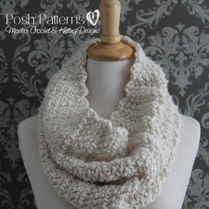 Easy Crochet PATTERN - Digital Download Crochet Pattern - Cowl Crochet Pattern - Crochet Scarf Pattern - Infinity Scarf Crochet Pattern