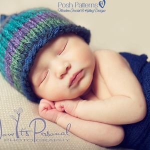 Knitting PATTERN - Easy Knit Hat Pattern - Knit Baby Hat Pattern - Knitting Patterns for Babies - 3 Sizes Newborn to 12 Months - PDF 228