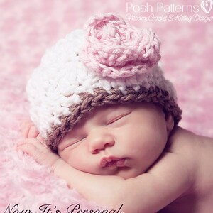 Crochet Baby Hat Pattern - Crochet Hat Pattern - Crochet Flower Pattern - Baby Crochet Pattern - Includes 5 Sizes Newborn to Adult - PDF 165