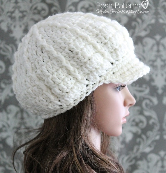 Crochet PATTERN Crochet Newsboy Hat 