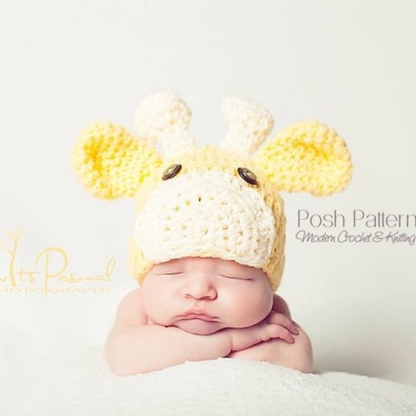Crochet PATTERN - Crochet Hat Pattern - Giraffe Hat Crochet Pattern - Crochet Patterns - Baby, Toddler, Child, Kids, Adult Sizes - PDF 175