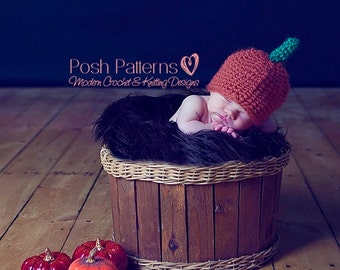 Pompoenhoed haakpatroon - haakpatronen baby - Halloween herfst haakpatronen - gehaakte pompoenhoed - inclusief 3 maten - PDF 132