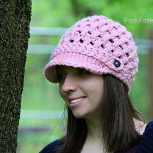 Crochet PATTERN - Crochet Newsboy Hat Pattern - Crochet Hat Pattern - Crochet Pattern Women Hat - Toddler, Child, Adult Sizes - PDF 322