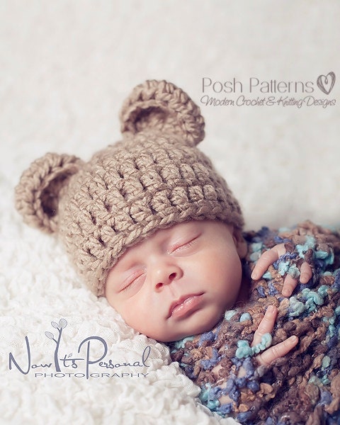 Crochet PATTERN Crochet Bear Hat 