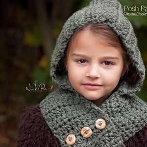 Crochet Pattern Crochet Hooded Scarf Pattern Hooded Cowl Pattern Crochet Patterns for Women Toddler, Child, Adult Sizes PDF 113 image 1