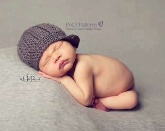 Crochet PATTERNS - Crochet Hat Pattern - Boy Hat Crochet Patterns - Baby Newsboy Hat - Includes Baby, Toddler, Child, Adult Sizes - PDF 108