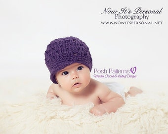 Crochet PATTERN - Girls Newsboy Hat Crochet Pattern - Crochet Patterns - Crochet Hat Pattern - Baby, Toddler, Kids, Adult Sizes - PDF 185