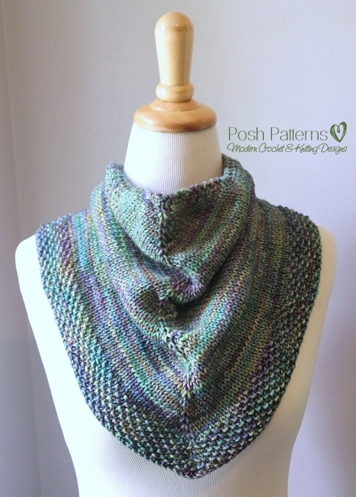 Knitting PATTERN - Triangle Scarf Pattern - Knit Scarf Pattern - Cowl ...