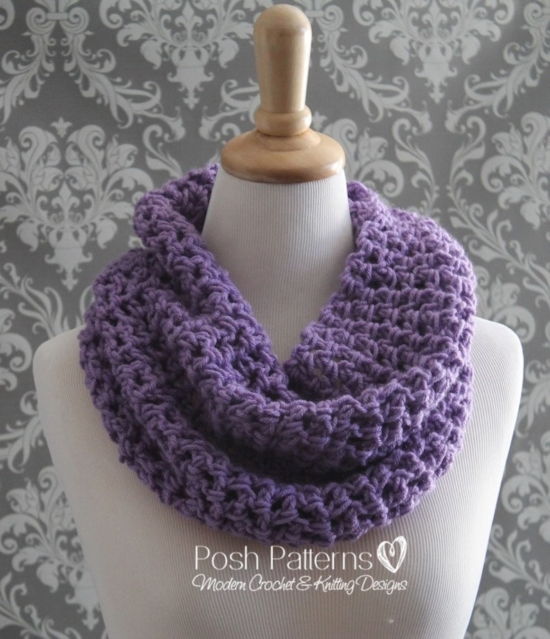 Crochet PATTERNS Crochet Pattern Crochet Infinity Scarf Pattern Circle Scarf Cowl Pattern Crochet Patterns for Women PDF 346 image 2