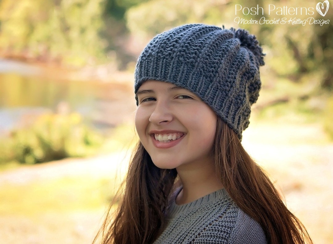Easy Beginner Knitting PATTERN - Easy Ribbed Knit Hat Pattern ...