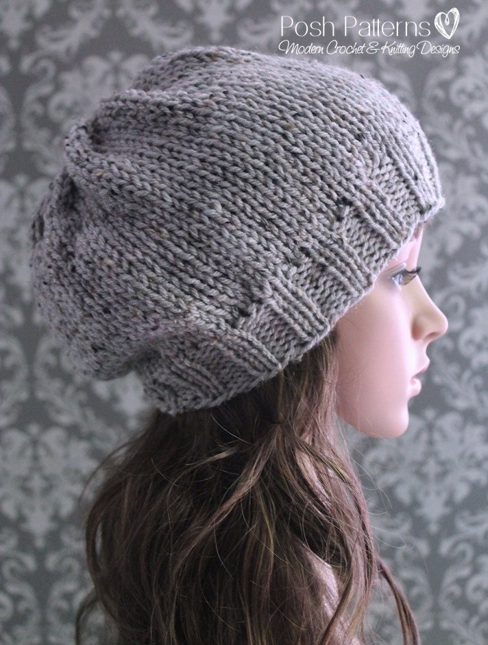Knitting PATTERN - Slouchy Hat Knitting Patterns - Knitting Patterns ...