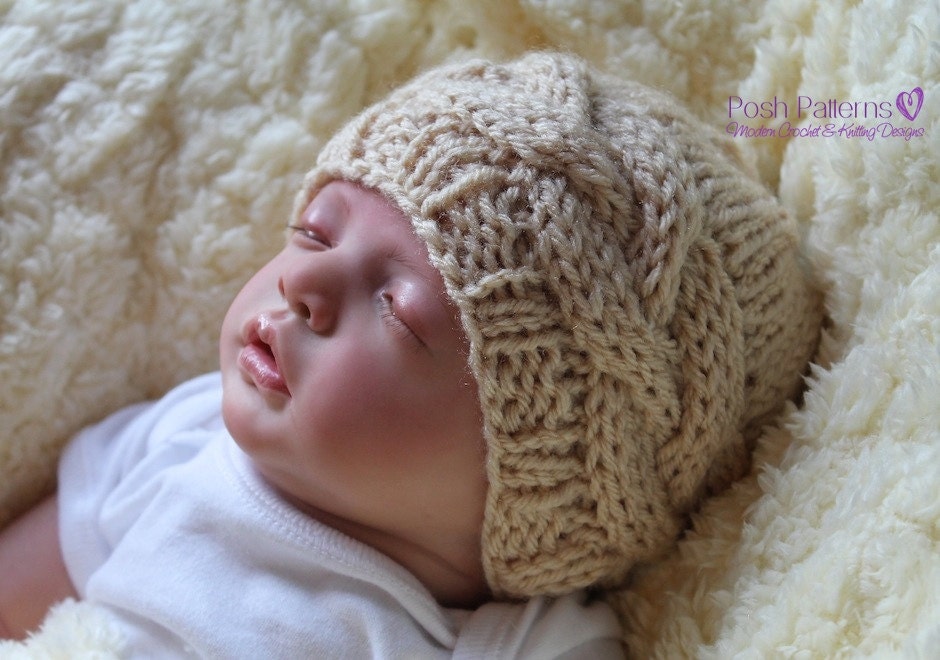 Knit Cable Hat Pattern – 6 Sizes, Horizontal Cable (PDF Pattern) - Etsy
