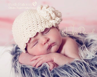 Crochet PATTERN - Scalloped Edge Beanie - Crochet Hat Pattern - PDF 143 - Includes 6 Sizes Newborn to Adult