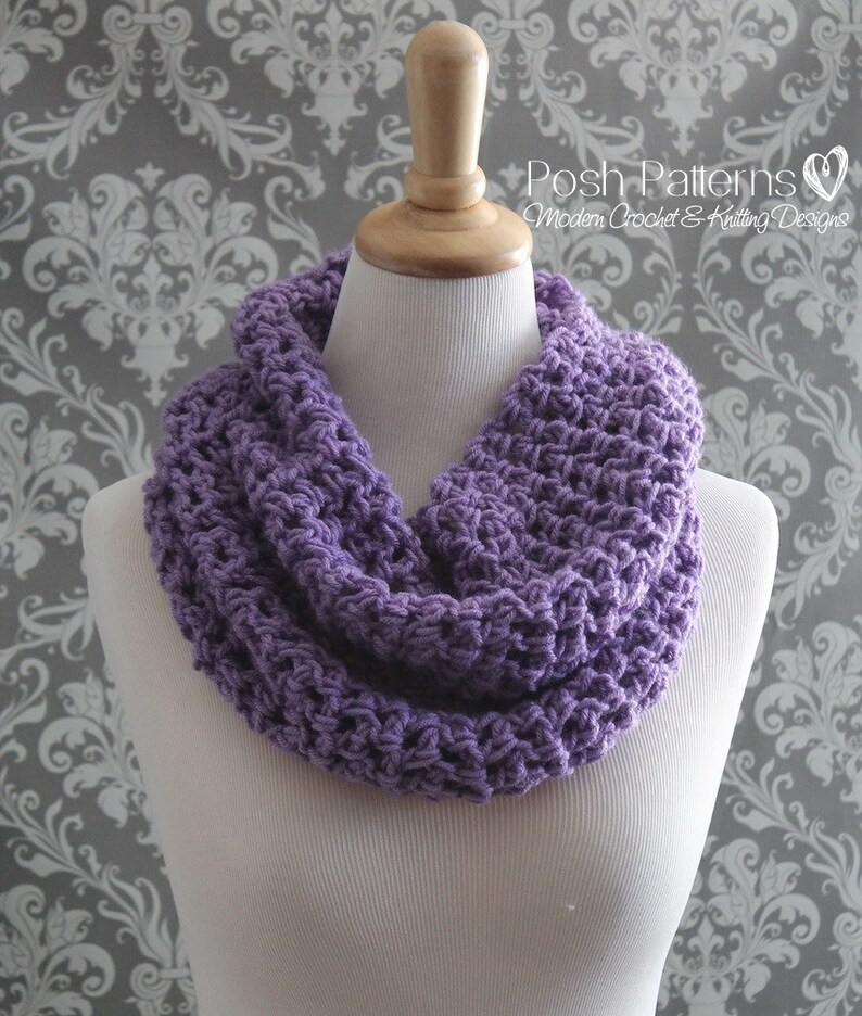 Crochet PATTERNS Crochet Pattern Crochet Infinity Scarf Pattern Circle Scarf Cowl Pattern Crochet Patterns for Women PDF 346 image 1