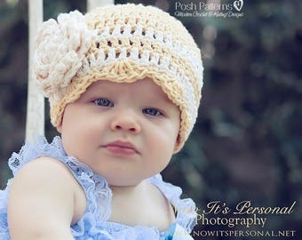 Crochet Patterns - Crochet Pattern Hat - Crochet Patterns - Crochet Pattern Baby - Flower - Baby, Toddler, Child, Adult Sizes - PDF 261