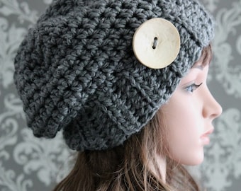 Patrón de crochet fácil para principiantes - Patrón de crochet de sombrero holgado fácil - Patrón de crochet de sombrero de otoño - Tamaños para bebés, niños pequeños, niños y adultos - PDF416