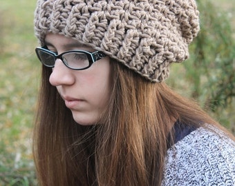 Crochet PATTERN - Crochet Slouchy Hat Pattern - Crochet Pattern Women - Crochet Hat Pattern - Baby, Toddler, Child, Women Sizes - PDF 298