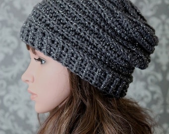 Crochet PATTERN - Easy Crochet Pattern - Crochet Slouchy Hat Pattern - Ribbed Crochet Hat Pattern - Baby, Child, Adult Sizes -  PDF 429
