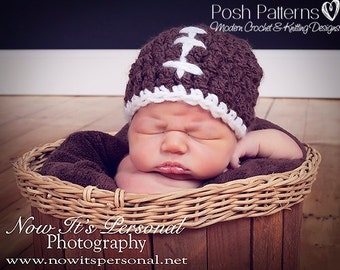 Crochet Hat Pattern Men - Crochet PATTERN for Football Hat - Crochet Hat Pattern - Crochet Pattern Baby Men Boys - 6 Sizes - PDF 162