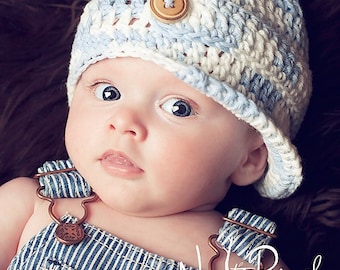 Crochet PATTERN - Crochet Hat Pattern - Crochet Newsboy Hat Pattern -  Baby, Toddler, Kids, Adult Sizes - Photo Prop Pattern - PDF 197