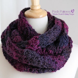 Easy Crochet PATTERN Crochet Cowl Pattern Crochet Scarf Pattern Infinity Scarf Crochet Pattern Instant Download Digital Download PDF image 2