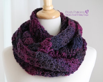 Crochet PATTERN - Crochet Scarf Pattern - Crochet Cowl Pattern - Infinity Scarf Crochet Pattern - Crochet Patterns for Women - PDF 101