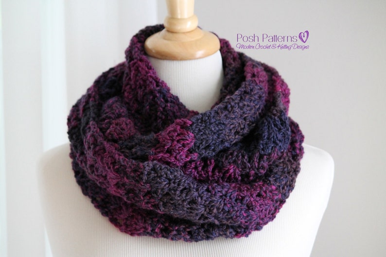 Easy Crochet PATTERN Crochet Cowl Pattern Crochet Scarf Pattern Infinity Scarf Crochet Pattern Instant Download Digital Download PDF image 2