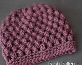 Crochet PATTERN - Messy Bun Hat Crochet Pattern - Modern Crochet Hat Pattern - Ponytail Hat - Toddler, Child, Adult Sizes - PDF 441