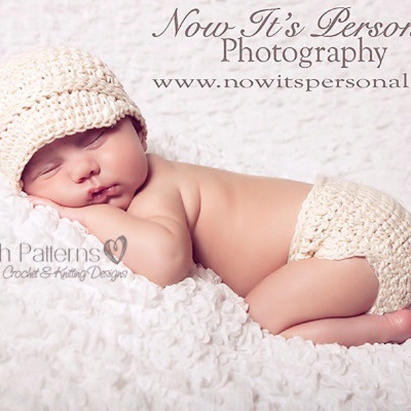 Crochet PATTERN - Newsboy Hat Crochet Pattern - Diaper Cover Pattern - Crochet Pattern Hat - Baby Crochet Patterns - Photo Props - PDF 192