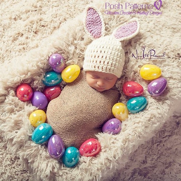 Crochet PATTERN - Crochet Bunny Pattern - Crochet Hat Pattern - Crochet Bunny Hat - Includes Newborn, Baby, Toddler Sizes - PDF 163