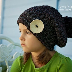 Crochet PATTERN - Crochet Hat Pattern - Crochet Slouchy Hat Pattern - Baby Crochet Pattern - Baby, Toddler, Child, Adult Sizes - PDF 390
