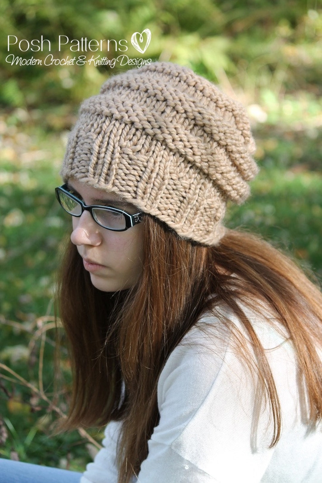 Knitting PATTERN - Knit Hat Pattern - Slouchy Hat Pattern - Beehive Hat ...