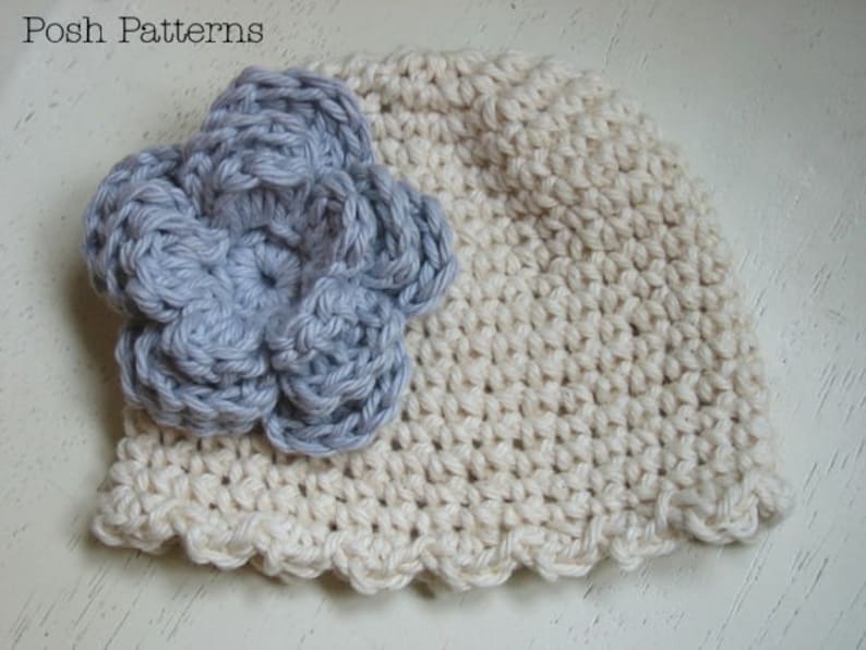 Crochet PATTERN Scalloped Edge Beanie Crochet Hat Pattern PDF 143 Includes 6 Sizes Newborn to Adult image 3