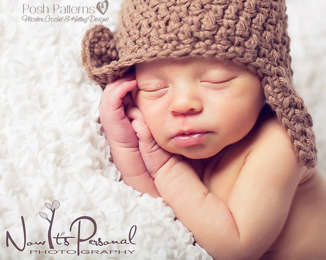 Easy Crochet PATTERN - Crochet Hat Pattern - Earflap Hat Pattern - Baby ...
