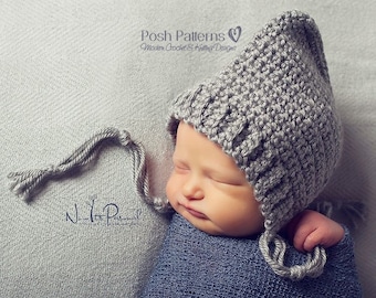 Crochet PATTERN - Crochet Hat Pattern - Crochet Baby Hat Pattern - Pixie Hat Pattern - Bonnet Pattern - Baby, Kids, Adult Sizes - PDF 334