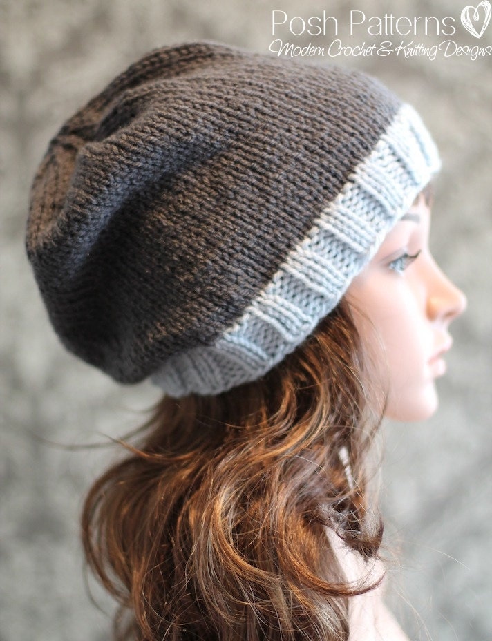 Knitting PATTERN - Slouchy Hat Knitting Patterns - Knitting Patterns ...