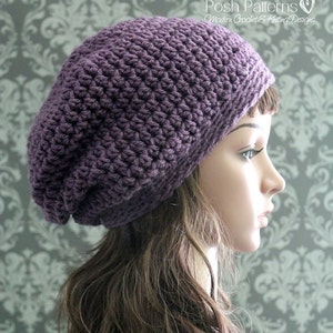 Einfache Häkelanleitung - Slouchy Mütze Muster - Häkelanleitung Mütze - Hipster Slouchy Beanie - Häkelanleitung - Slouchy Mütze