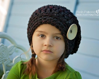 PATRÓN de Ganchillo - Patrón de Gorro de Ganchillo - Patrón de Ganchillo Bebé - Patrón de Gorro Holgado - (Tallas de Bebé a Adulto) - Descarga Instantánea de PDF 390