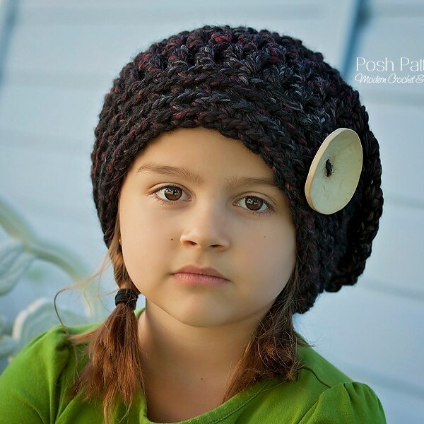 Crochet PATTERN - Crochet Pattern Hat - Crochet Pattern Baby - Slouchy Hat Pattern - (Baby through Adult Sizes) - Instant PDF Download 390