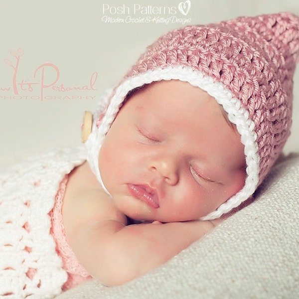 Crochet PATTERN - Pixie Hat Pattern - Crochet Tutorial - Pixie Bonnet Pattern - Crochet Bonnet - Crochet Hat Pattern - Photo Prop - PDF 272